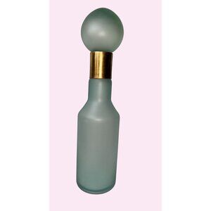 Frosted Glass Decorative Canister With Gold Accent - Z Gallerie Cleo Spa Small